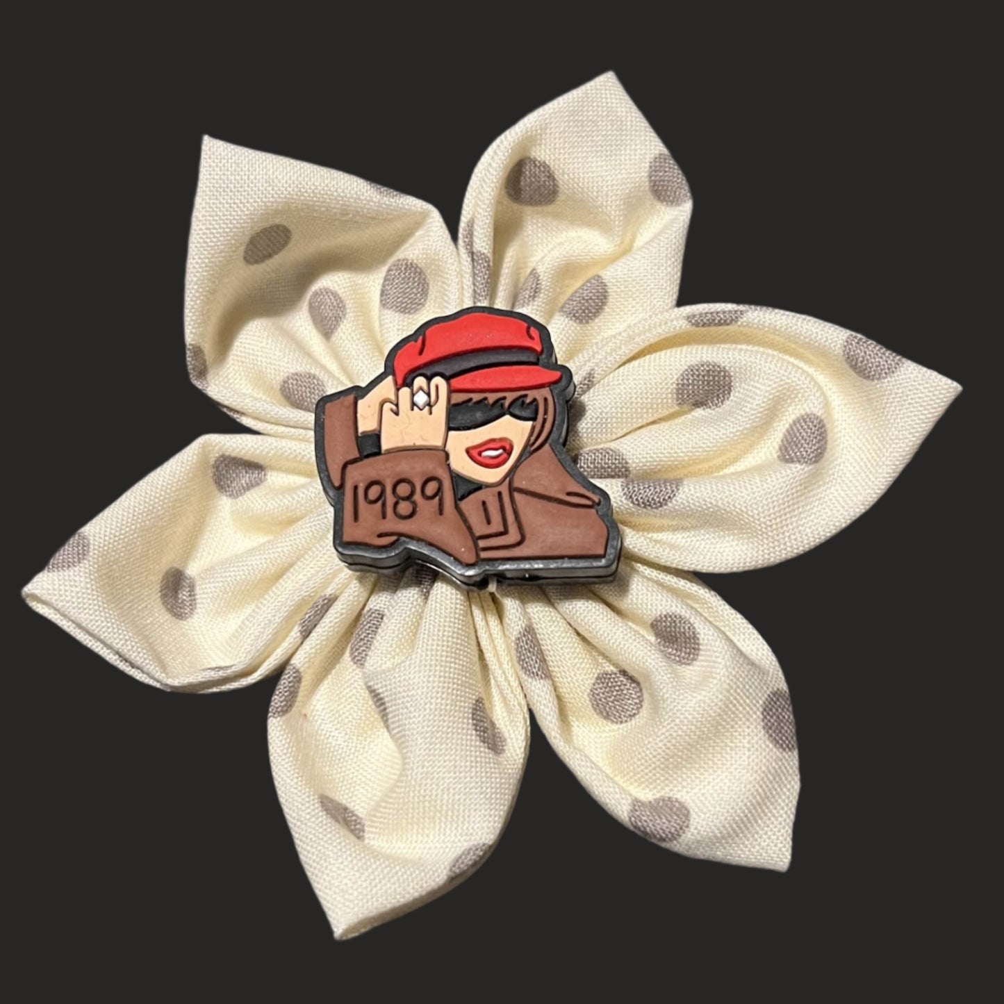 RED inspired w/ Polka Dots 4" Floral Hair Bow