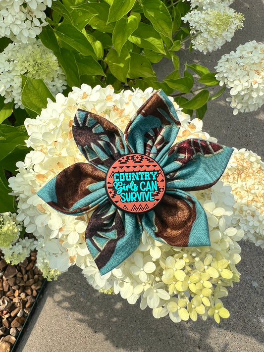 “Country girls can survive” Western inspired 4” hair bow